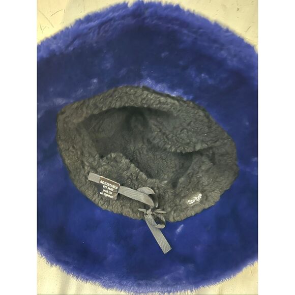 Sprigs Plush Blue bucket hat adjustable 9" diameter Affordable Luxury reversible - Picture 1 of 7